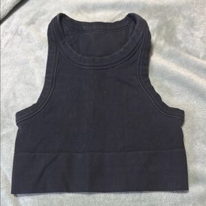 ALO Yoga Black Fitted Crop Tank Top